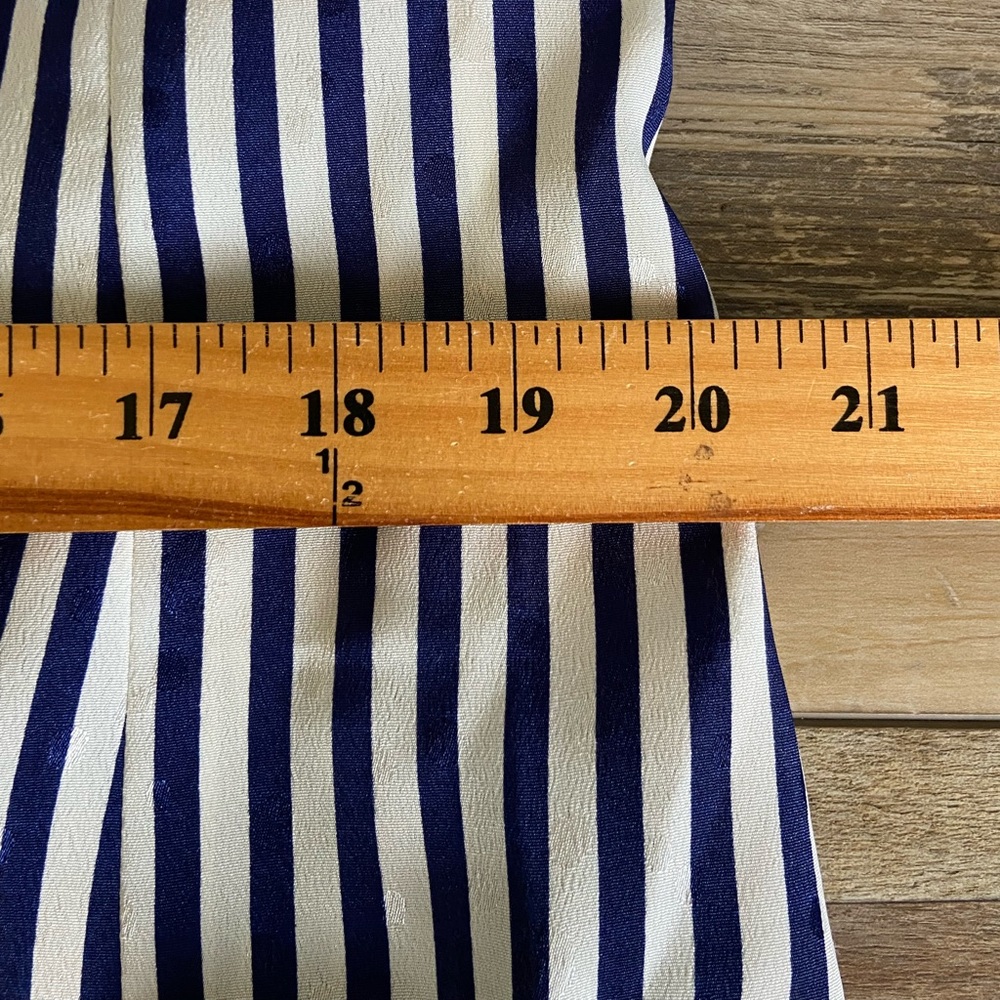 Leslie Fay Women's 80s 90s Satin Stripes Double Breasted Jacket Size 18 Nautical - Picture 7 of 11